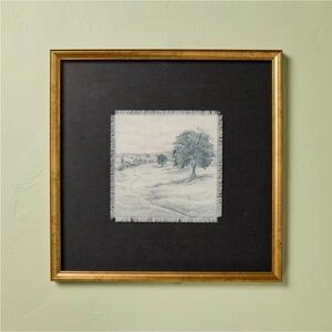 Gold Framed  18x18 Tree Landscape Art